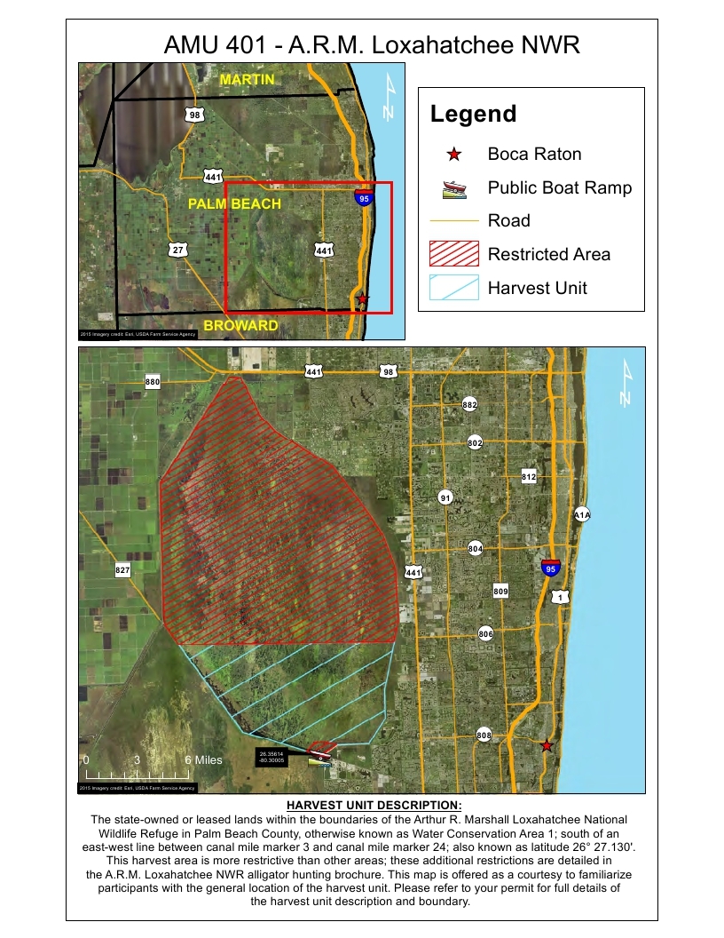 loxahatchee nwr alligator harvest map
